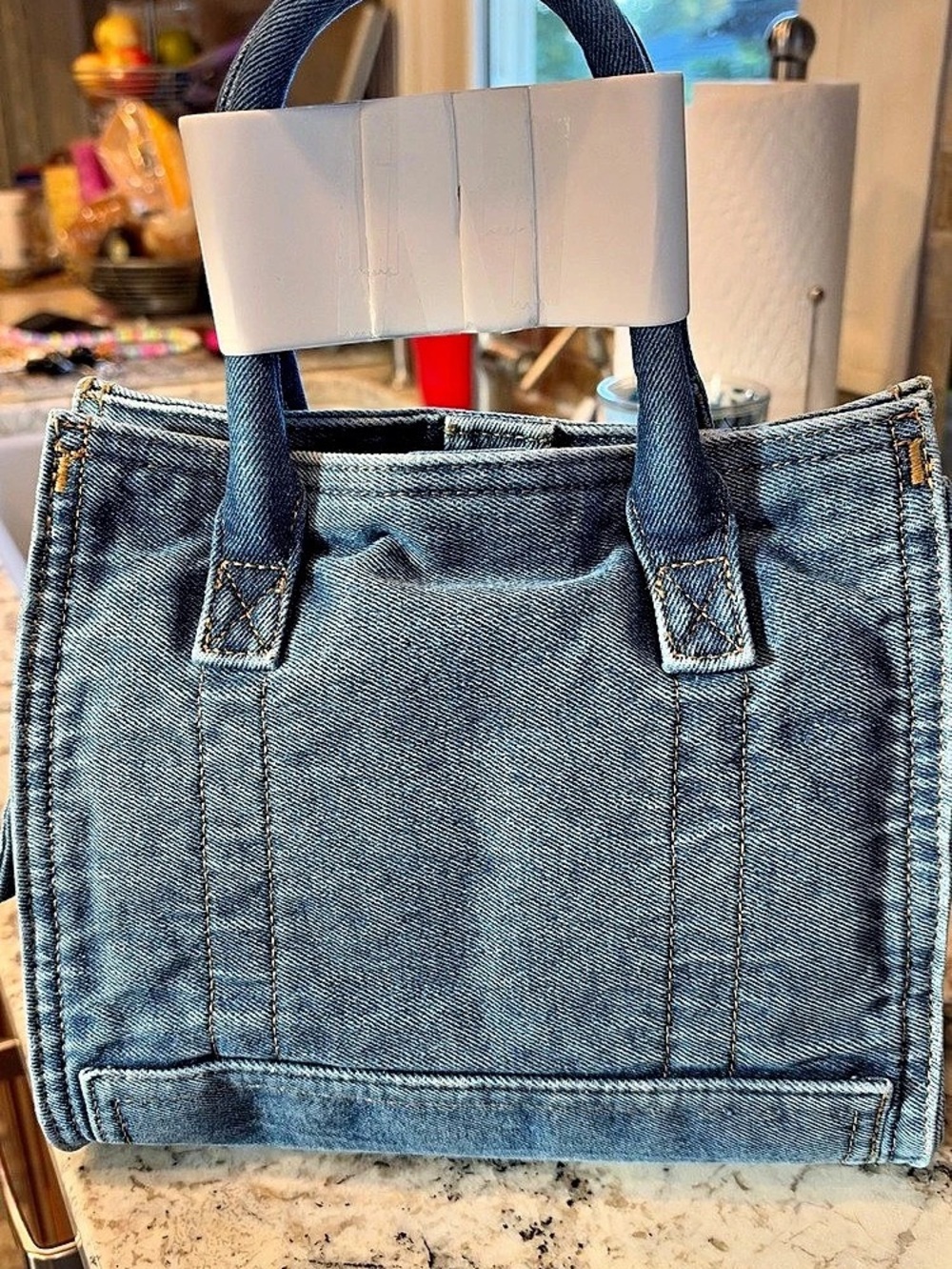 GAP Small Denim Five Pocket Tote Blue - Picture 3 of 5
